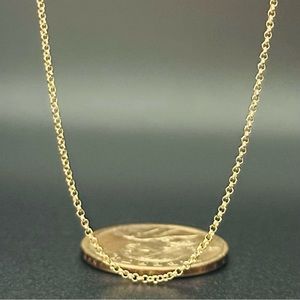 20” 1.3 mm. 14K Gold Rolo link Chain Necklace
